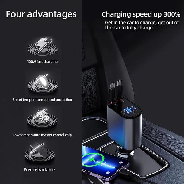 4 in 1 Retractable Charger / شاحن قابل للسحب 4 في 1